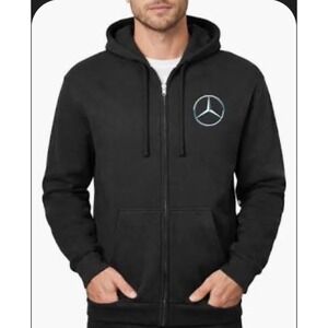Mercedes-Benz Full Zip Hooded Sweatshirt Black XL New With Tags